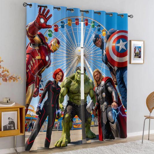Rideaux Avengers Superhero - Occultant Bleu Équipe