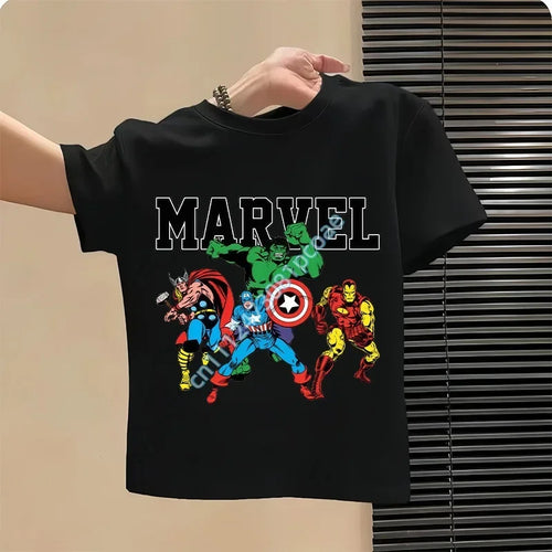 T-Shirt Enfant Avengers Groupe Retro Comics - Noir