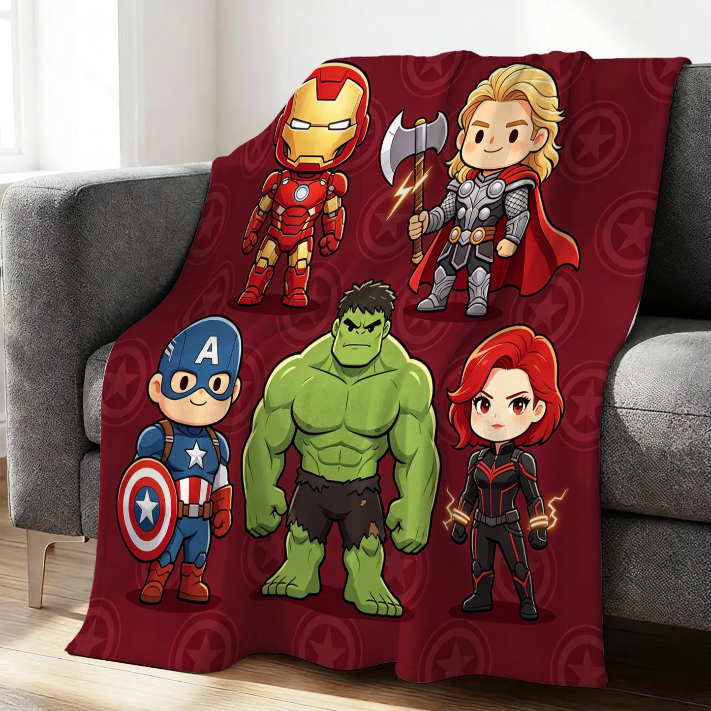 Plaid Polaire Avengers Chibi - Team Bordeaux