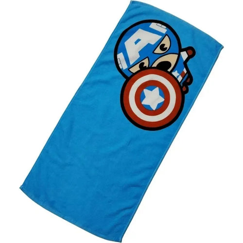 Serviette Enfant Avengers Captain America - Visage Cartoon Bleu