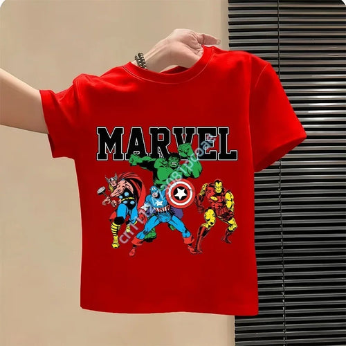T-Shirt Enfant Avengers Groupe Retro Comics - Rouge