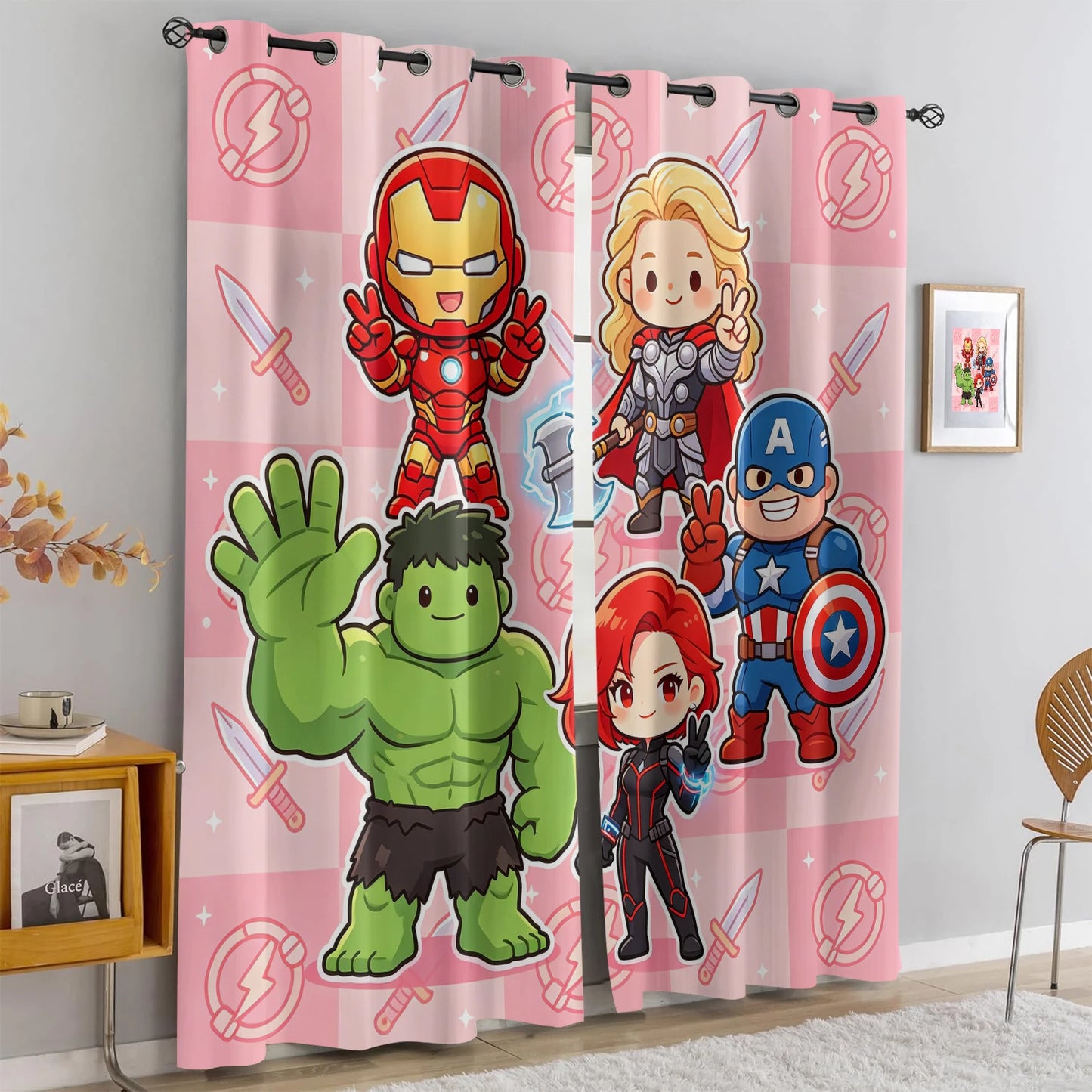 Rideaux Avengers Chibi - Occultant Rose