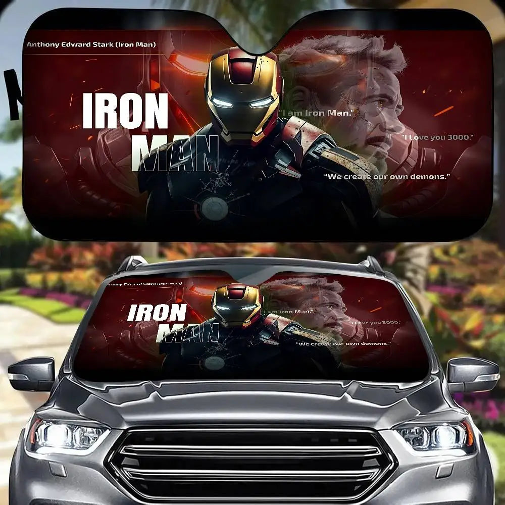 Pare-Soleil Voiture Iron Man - Protection Anti-UV Pare-Brise