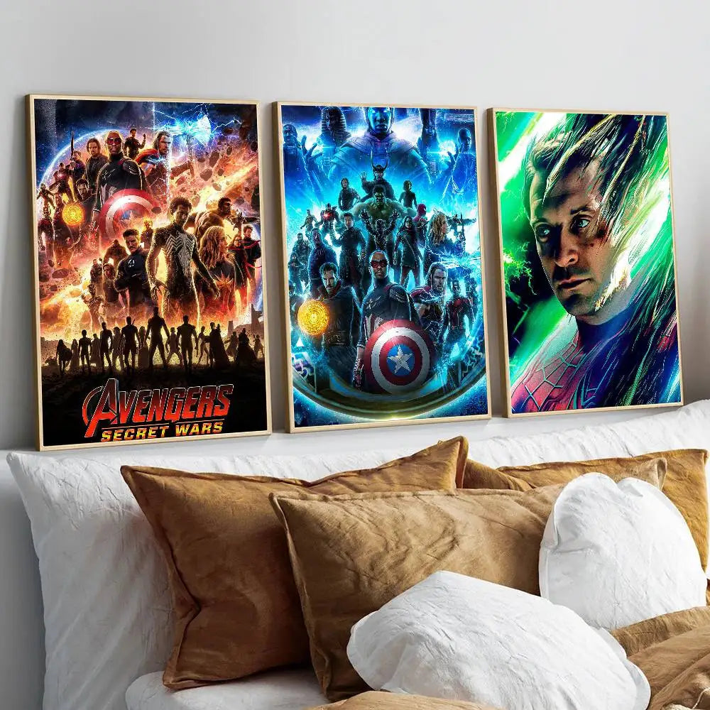 Affiche Avengers Secret Wars - Design Explosion Cosmique Équipe