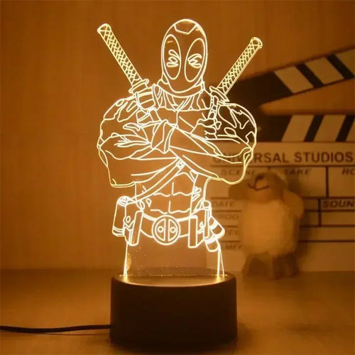 Lampe LED Avengers Deadpool - Bras Croisés 3D 18cm