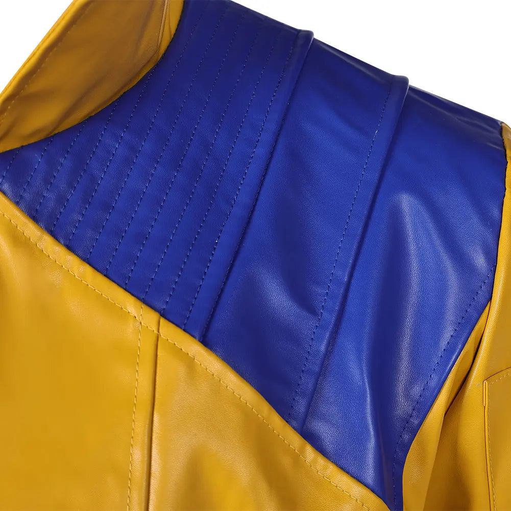Déguisement Wolverine - Veste en Cuir Jaune et Bleue avec Griffes Métalliques