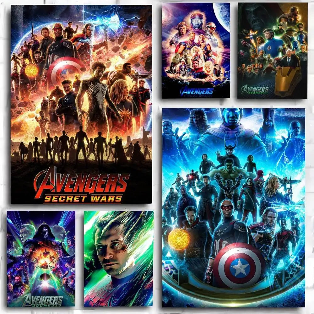 Affiche Avengers Secret Wars - Design Explosion Cosmique Équipe