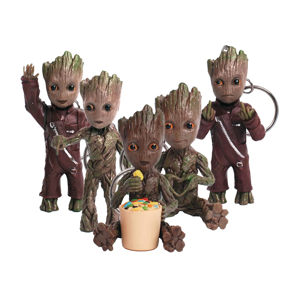 Porte-Clés Baby Groot Figurine 3D - Costumes Variés Collection