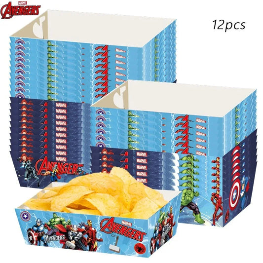 Barquette Carton Avengers - Vaisselle Jetable Frites Popcorn 12pcs