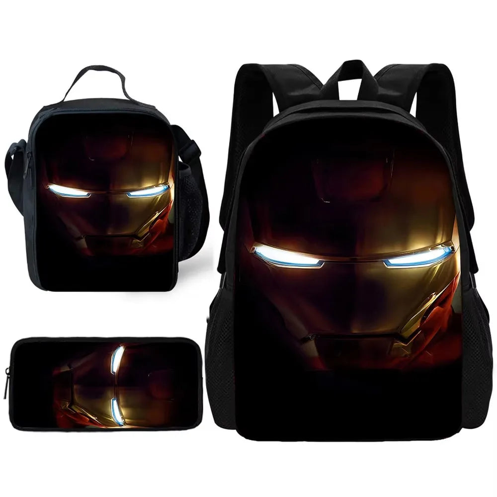 Set Cartable Avengers Iron Man - Casque Gros Plan Sombre