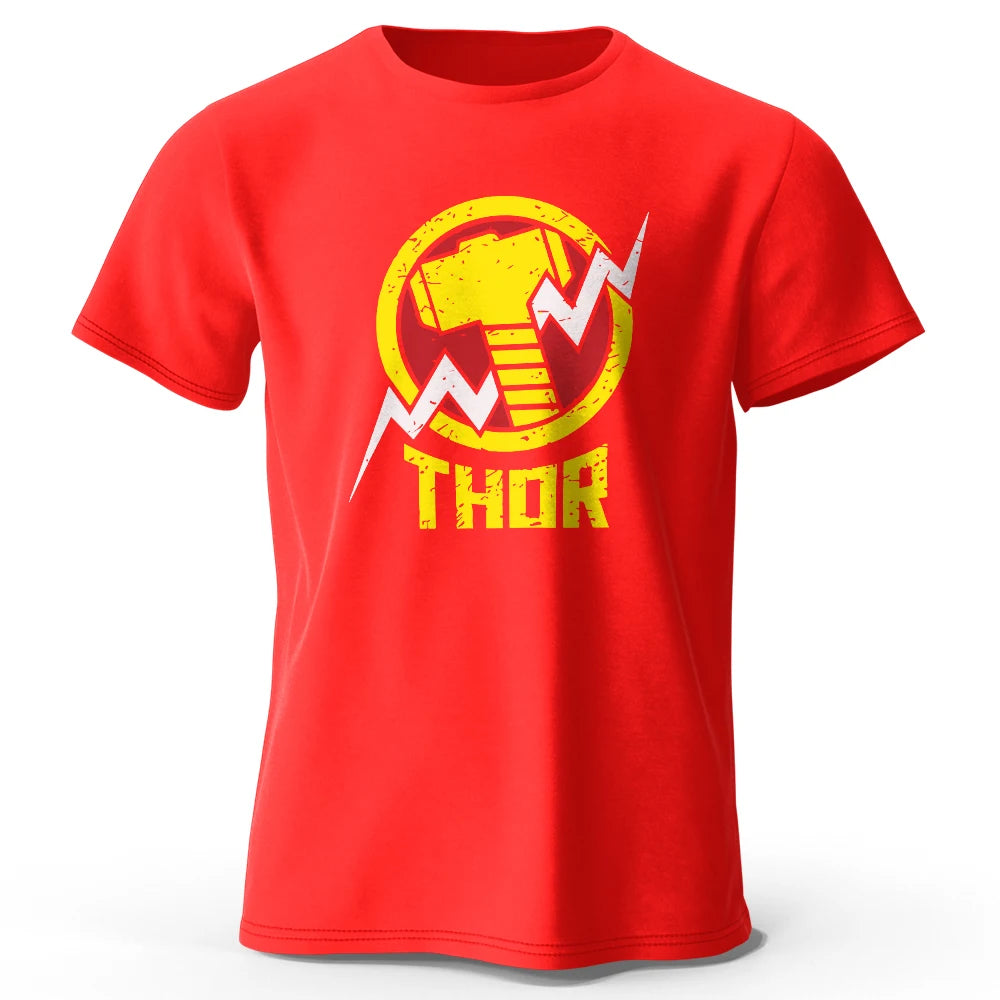 T-Shirt Thor - Logo Marteau Éclair Vintage Noir