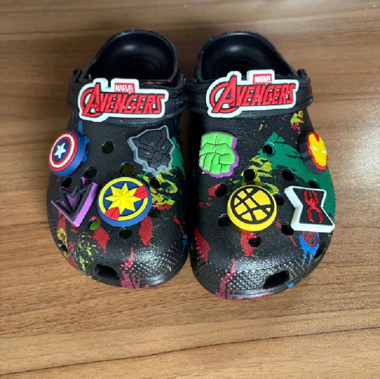Sabots Avengers Multi-Héros - Fond Noir Éclaboussures