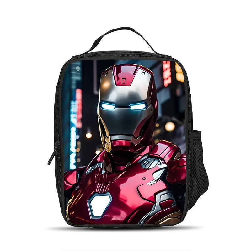 Sac Repas Isotherme Avengers Iron Man - Buste Néons Ville Nuit
