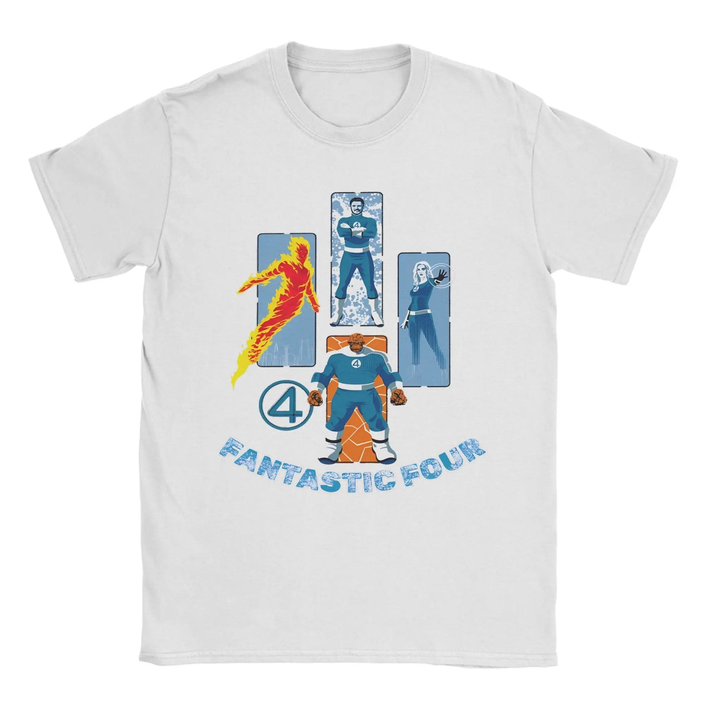 T-Shirt The Fantastic 4 First Steps - Poster Rétro Bleu Unisexe