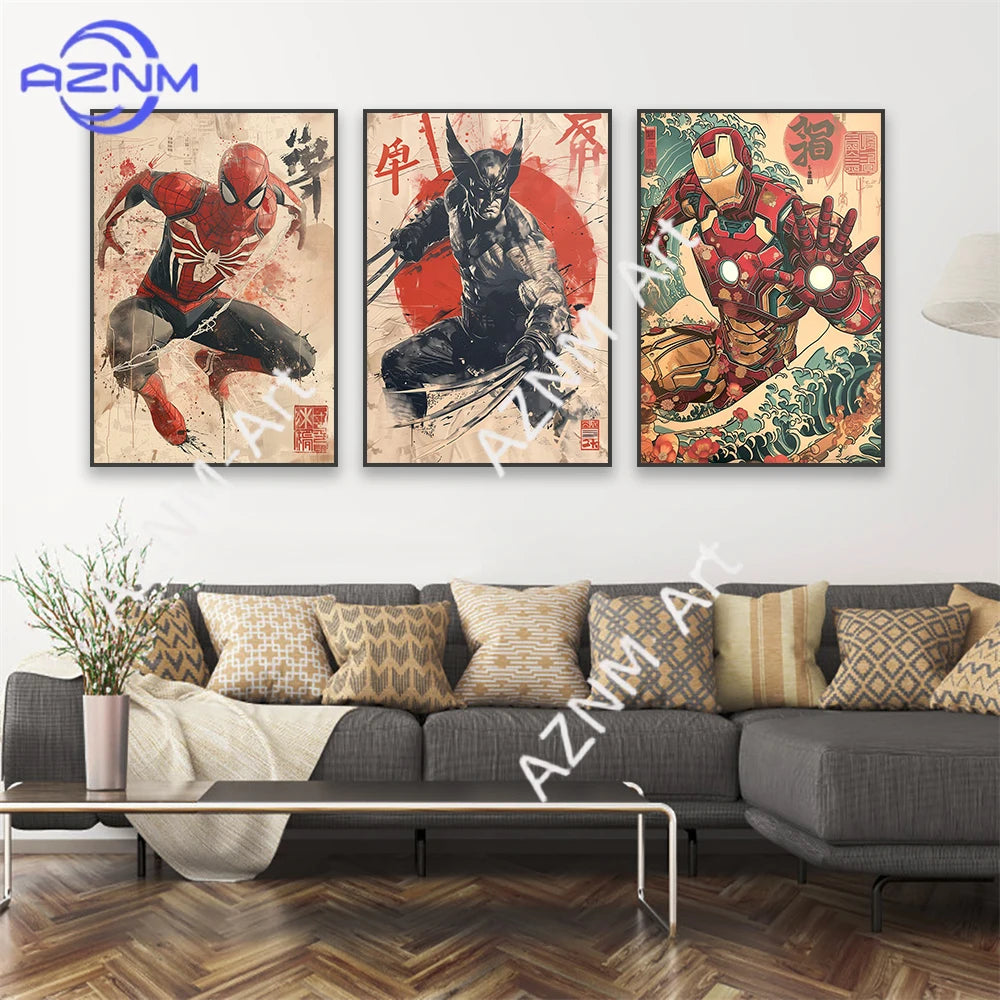 Poster Avengers Iron Man - Profil Casque Éclaboussures Rouge