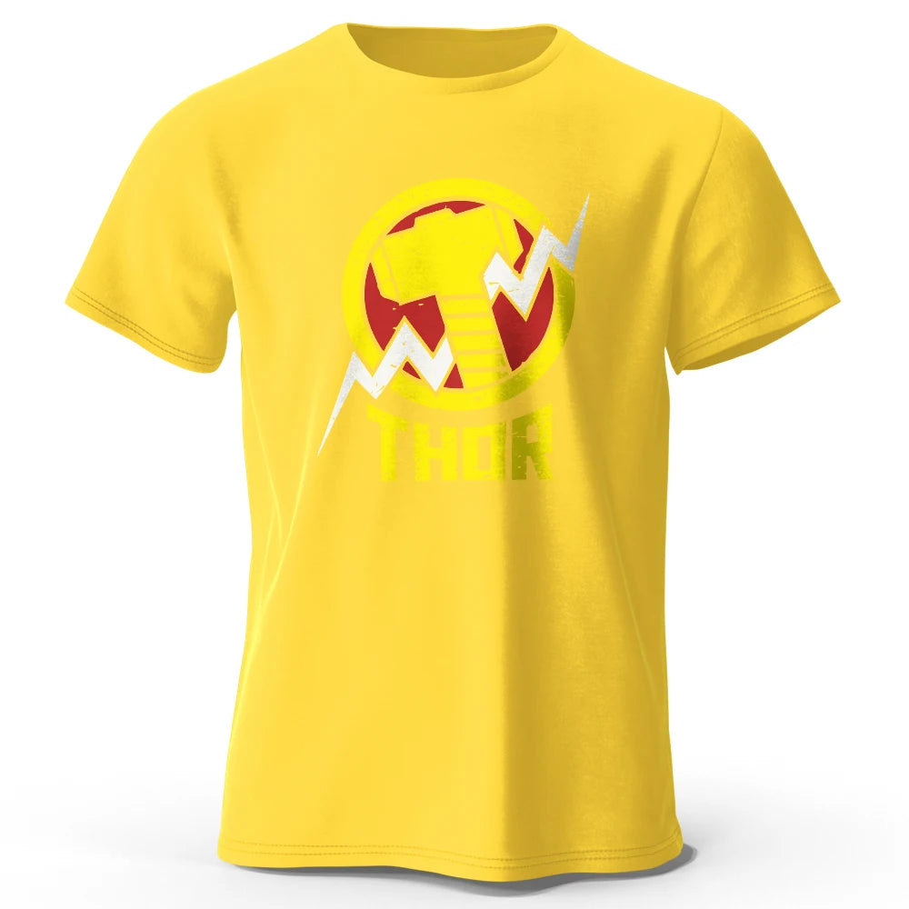 T-Shirt Thor - Logo Marteau Éclair Vintage Noir