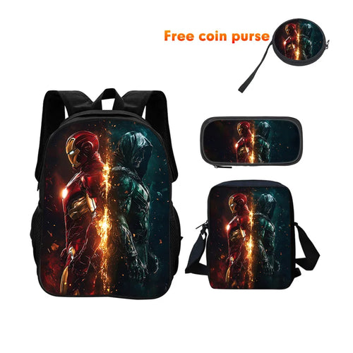 Ensemble Cartable 3 Pièces Avengers Iron Man - Face à Face Silhouette Sombre
