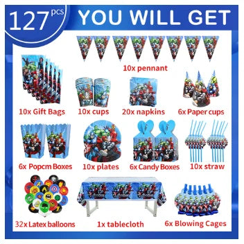 Décoration Anniversaire Avengers - Kit 127 Pièces