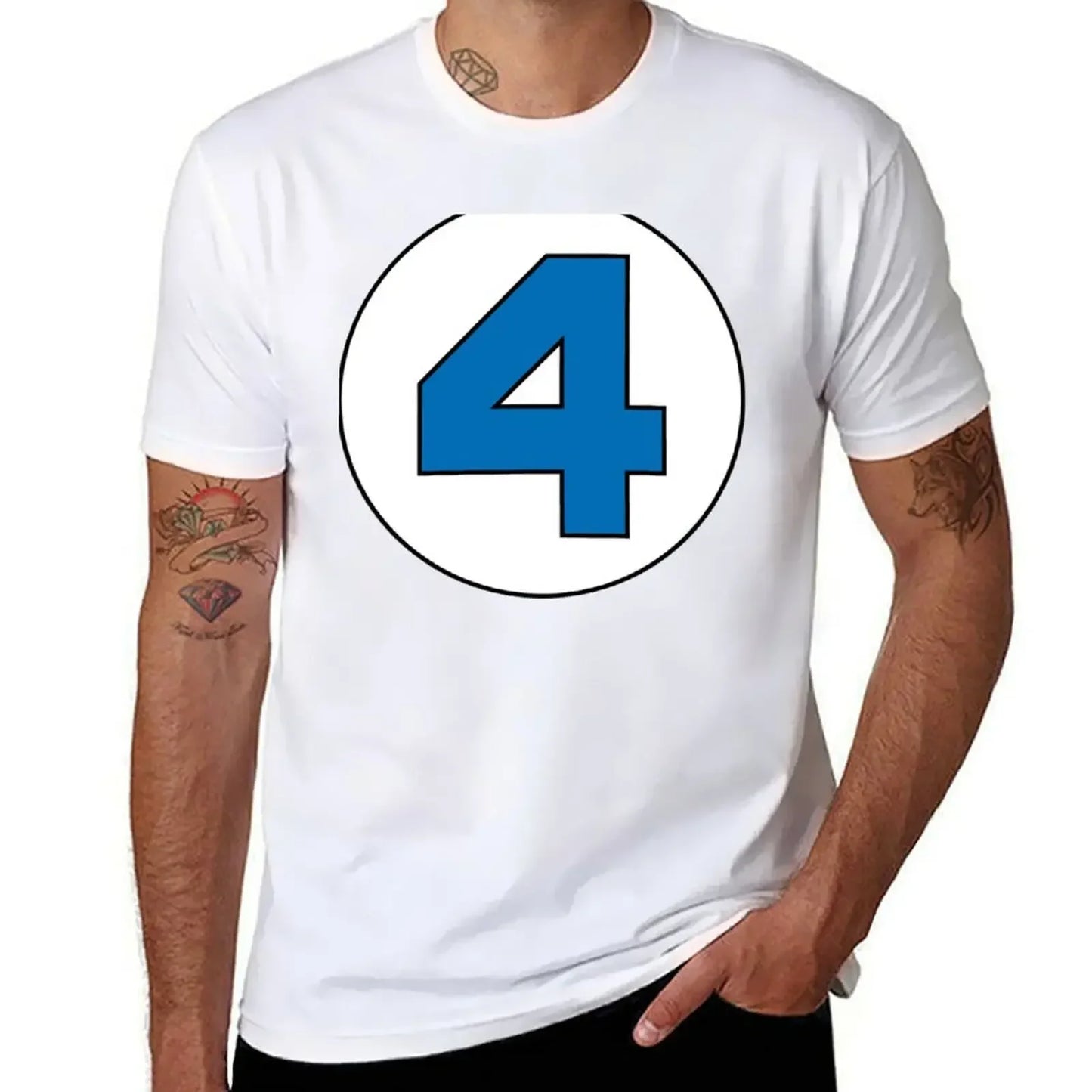 T-Shirt The Fantastic 4 - Logo Rond Noir Grande Taille
