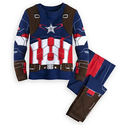 Pyjama Enfant Avengers Captain America - Tenue Tactique Bleu Rouge