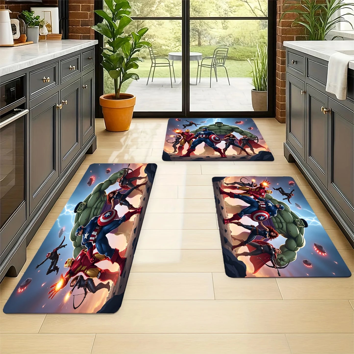 Tapis de Bain Avengers Iron Man - Style Éclaté Abstrait