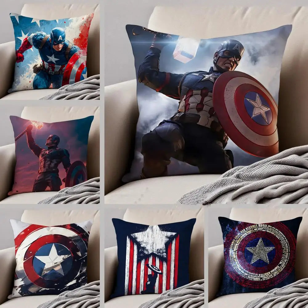 Housse de Coussin Captain America - Silhouette Nocturne