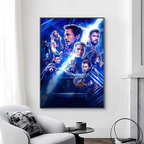 Affiche Avengers Infinity War - Design Bleu Nuit Équipe