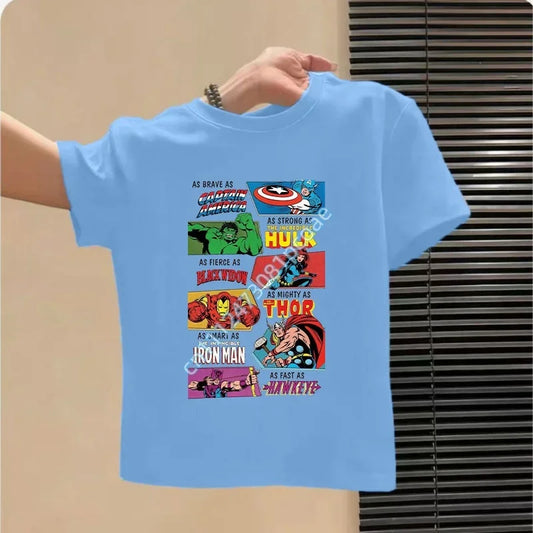 T-Shirt Enfant Avengers As Brave As Captain America - Bleu Ciel