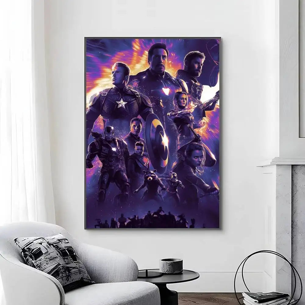Affiche Avengers Infinity War - Design Silhouette Violette