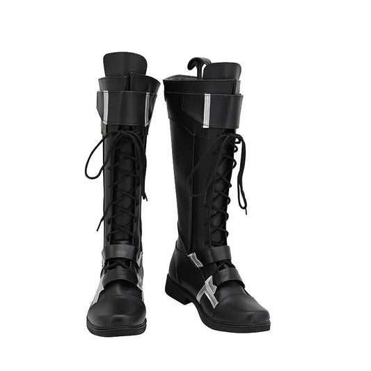 Bottes Winter Soldier - Cuir Noir et Argenté (Homme)