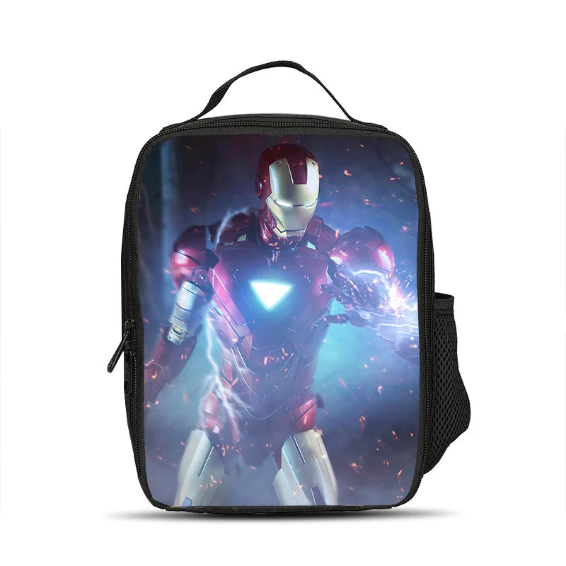Sac Repas Isotherme Avengers Iron Man - Réacteur Triangulaire Éclairs