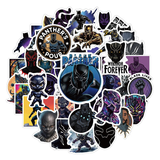 Stickers Avengers Black Panther - Lot de 50 Autocollants PVC