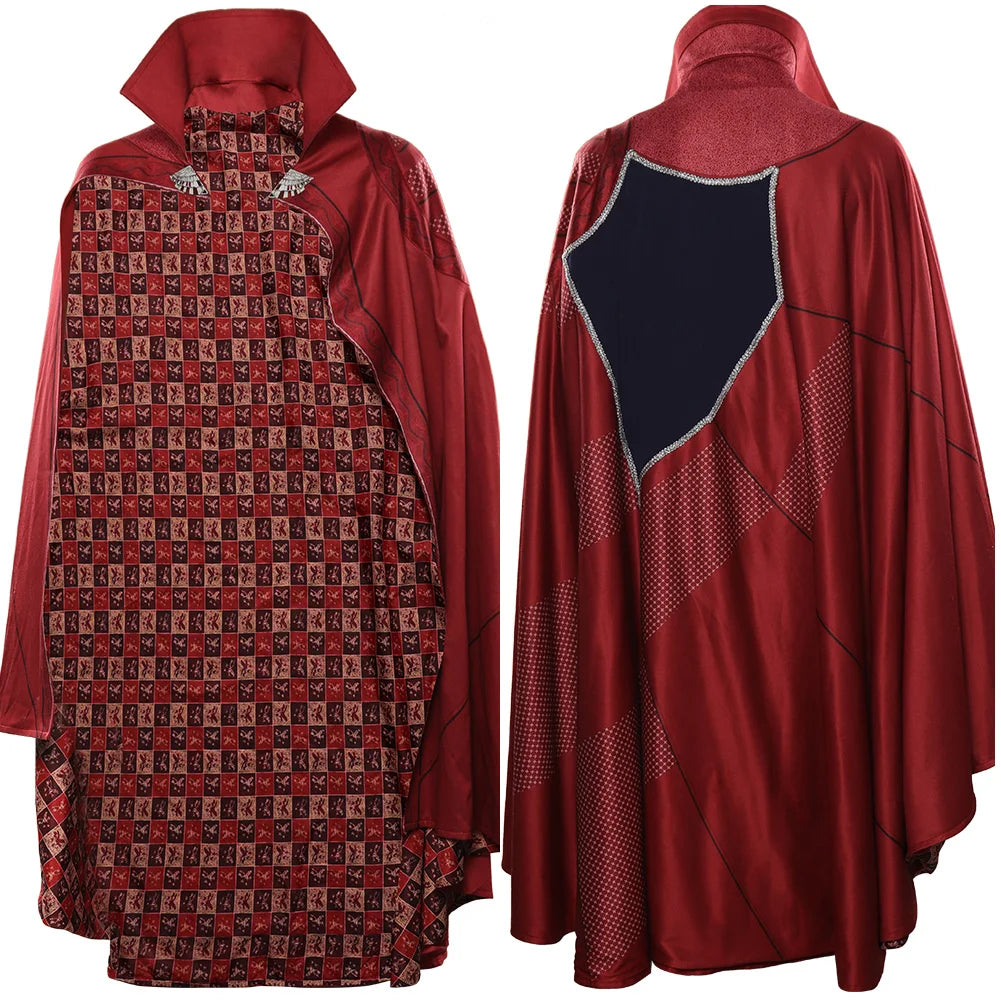 Costume Cosplay Doctor Strange Multiverse of Madness - Cape Rouge Robe Bleue Amulette Adulte