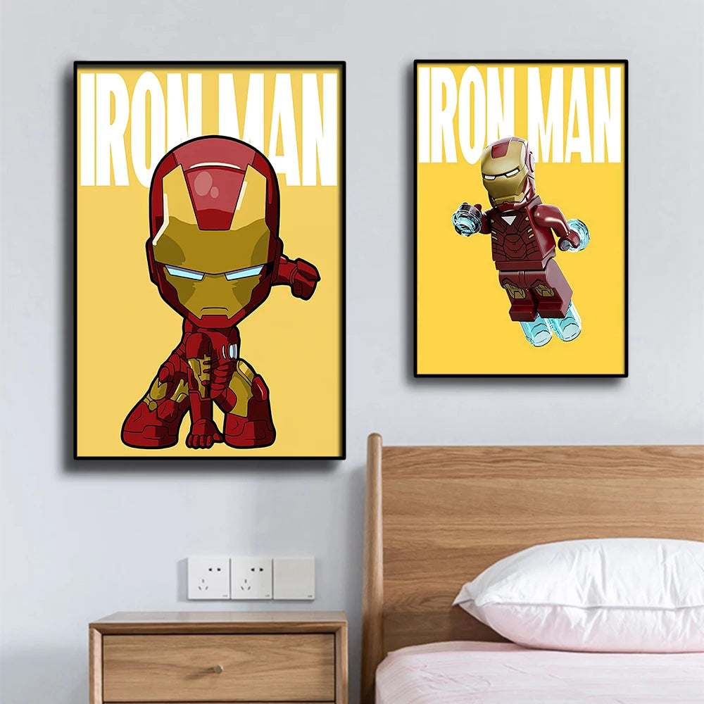 Poster Avengers Joker - Style Lego Fond Vert