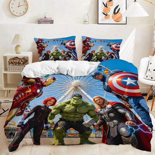 Housse de Couette Avengers - Design Bleu Captain America