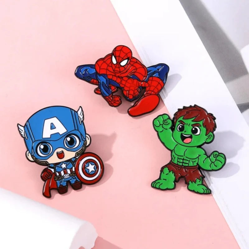 Broche Chibi Avengers - Spider-Man Captain America Hulk