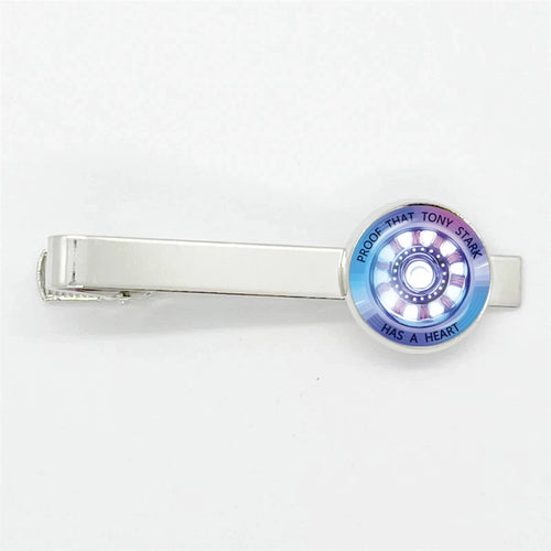 Pince à Cravate Tony Stark - Réacteur ARC Holographique Bleu et Violet