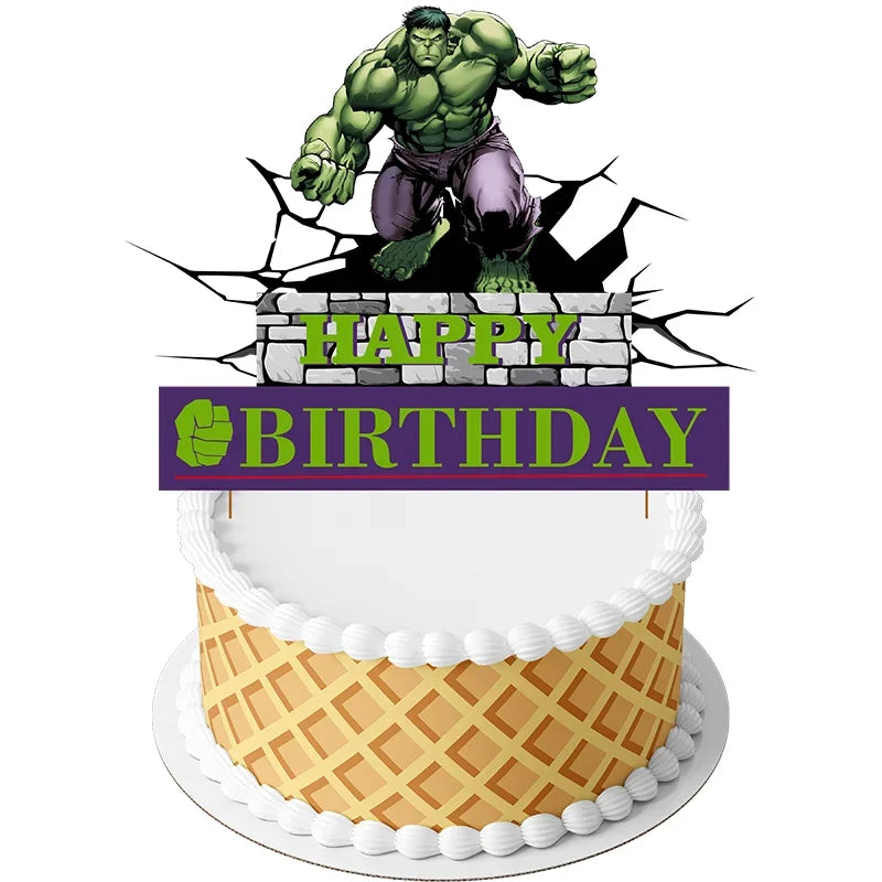 Kit Anniversaire Hulk - Assiettes Gobelets Couverts Décorations