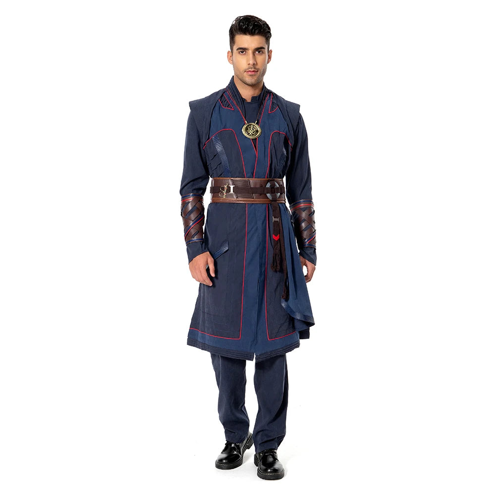Déguisement Doctor Strange - Robe Bleue avec Cape de Lévitation et Perruque