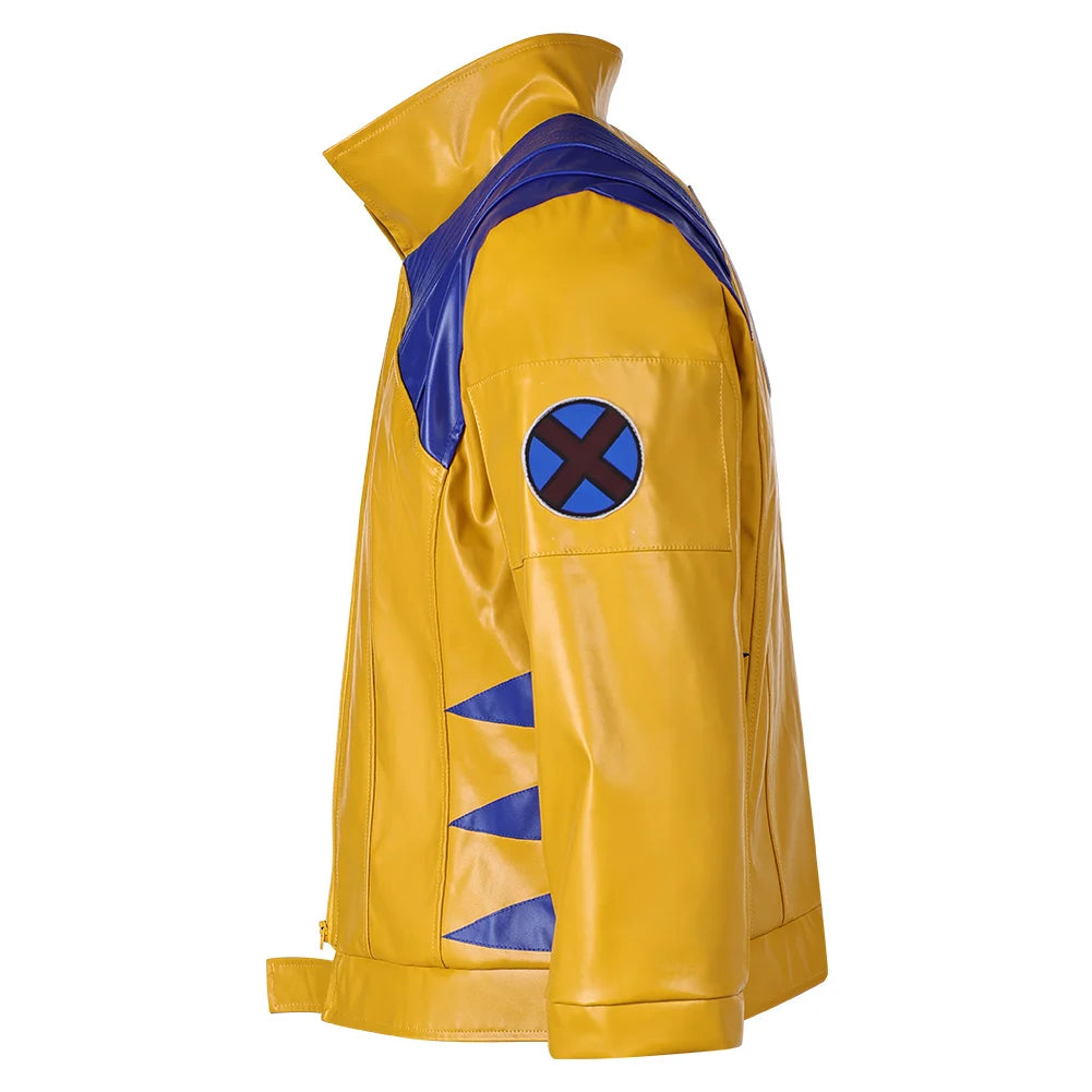 Déguisement Wolverine - Veste en Cuir Jaune et Bleue avec Griffes Métalliques
