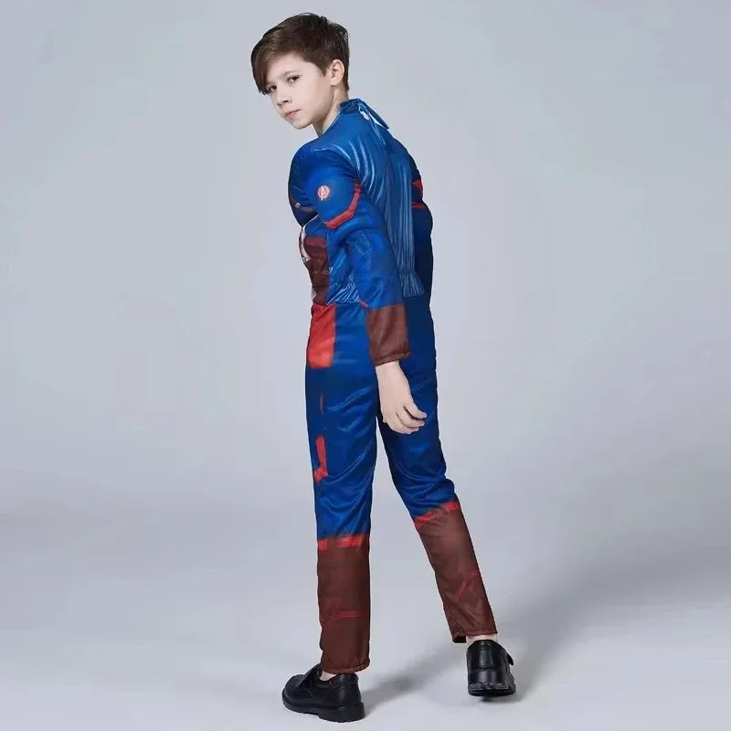 Costume Enfant Captain America - Combinaison Bouclier Masque Cape