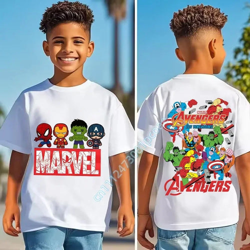 T-Shirt Enfant Avengers Los Vengadores - Collage Héros Modèle 1