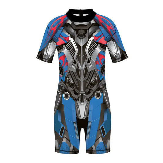 Combinaison Enfant Marvel Style Armure Robotique Bleu & Rouge