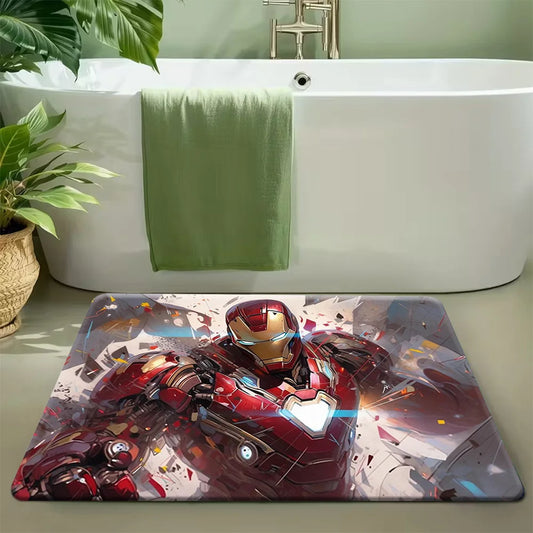 Tapis de Bain Avengers Iron Man - Style Éclaté Abstrait