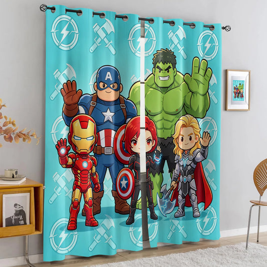 Rideaux Avengers Chibi - Occultant Turquoise