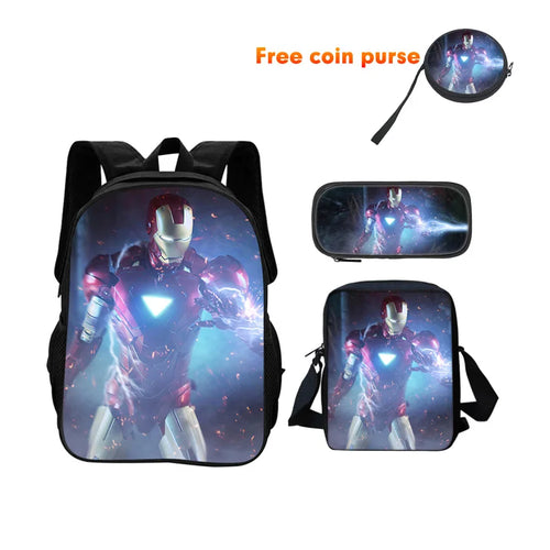 Ensemble Cartable 3 Pièces Avengers Iron Man - Réacteur Triangulaire Éclairs