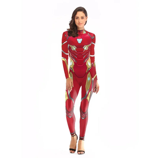 Déguisement Iron Man - Combinaison Rouge et Or avec Réacteur Triangulaire