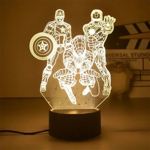 Lampe LED Avengers Iron Man Captain America - Duo 3D 18cm