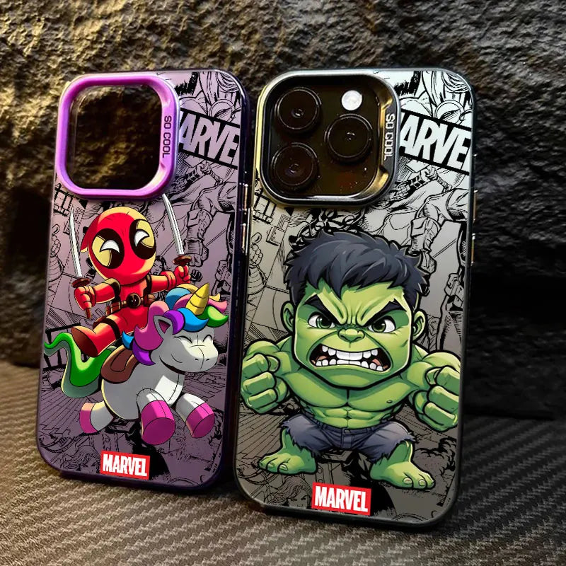 Coque Xiaomi Avengers Hulk - Chibi Poing Levé Bordure Rose
