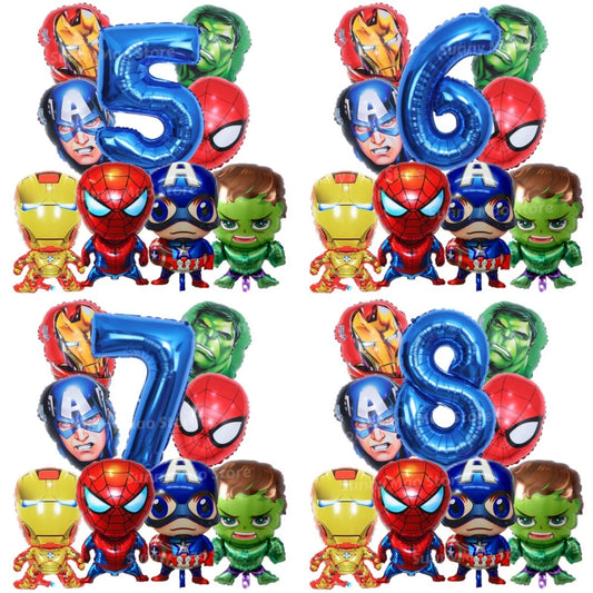 Kit Décoration Anniversaire Avengers - Ballons Chiffres Iron Man Spider-Man